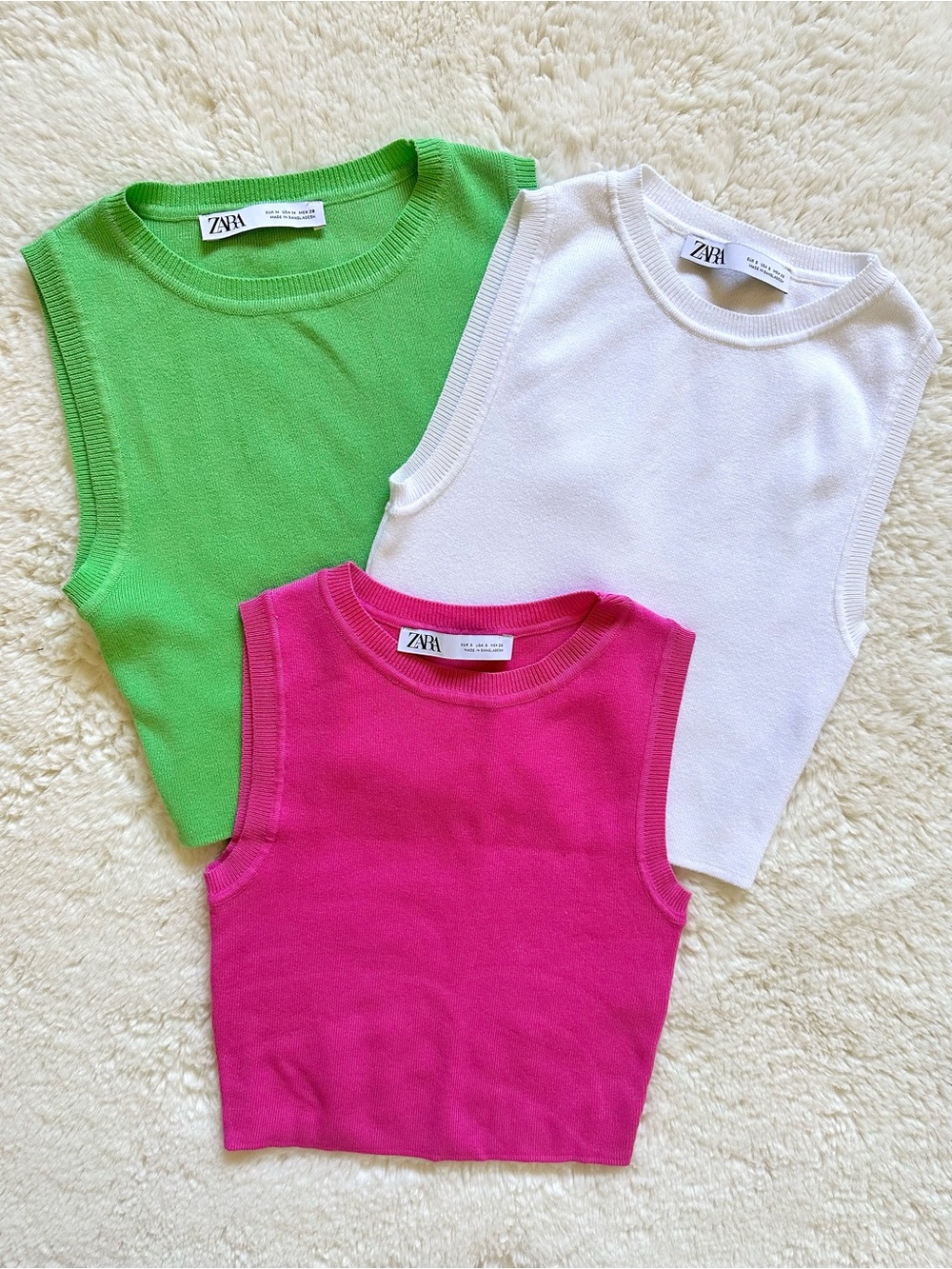 Zara Ribbed Knit Tank Top 3PACK Set Small